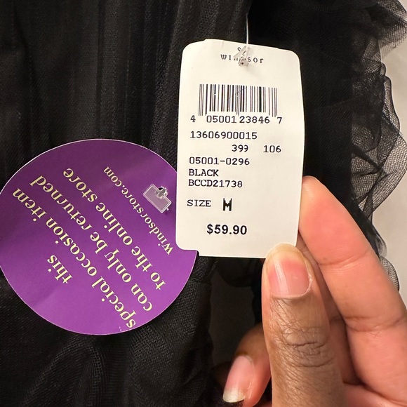 Black Tulle Mini Dress with sleeves - Picture 5 of 5